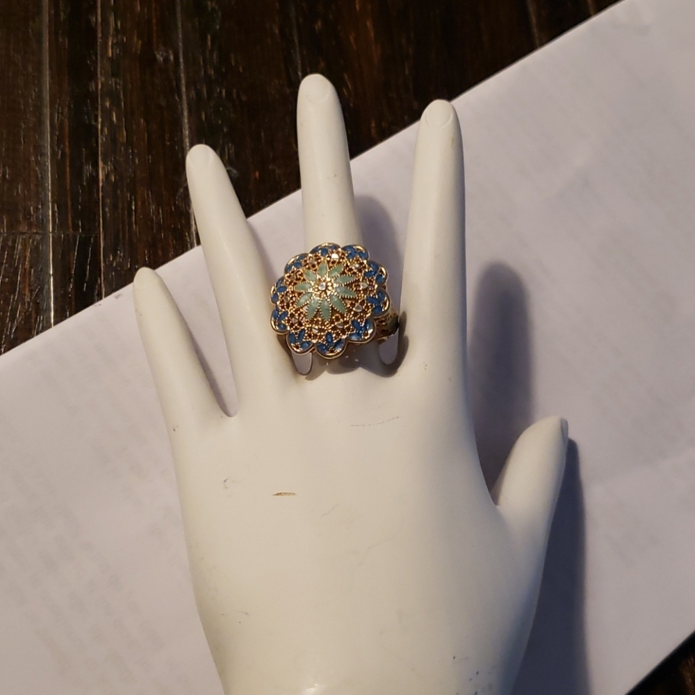 Sterling Silver GP Enamel Ring - Picture 3 of 7